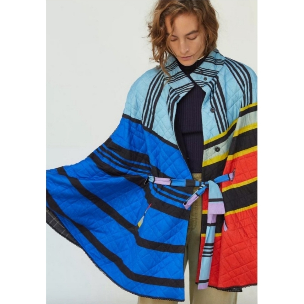 Conditions Apply For Anthropologie Graphic Striped Capelet